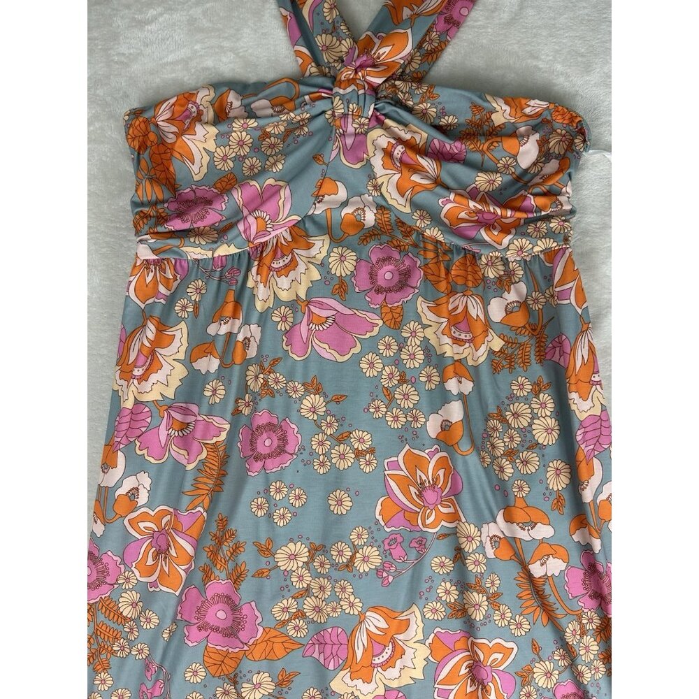 Grace Karin Womens Floral Retro Midi Dress Size XL Grey 1960s Style Sundress - Picture 6 of 11